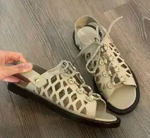 Dior d strap leather beige gladiator scandals