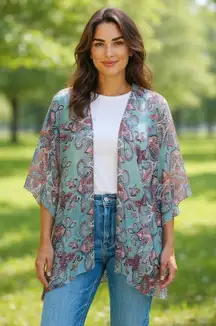 Altar’d State‎ Paisley Print Sheer Kimono size S