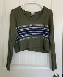 EUC | Rue 21 Women’s v-neck stripe ribbed sleeve sweater — ‎ medium
