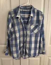 Time & Tru blue white long sleeve button up size XXXL