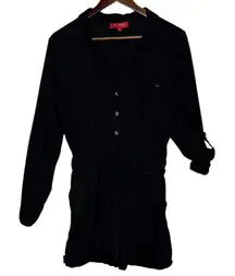 Guess Eco Nadia Flax Romper Linen Blend Black, size Medium