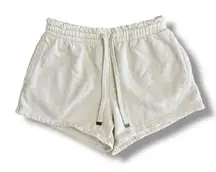 Talentless 100% Cotton Fleece Lounge Shorts Women’s Medium Cream Off White