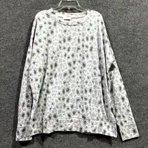 Pink Lily Sweatshirt Womens Small Multicolor Leopard Print Stretch Side Slit