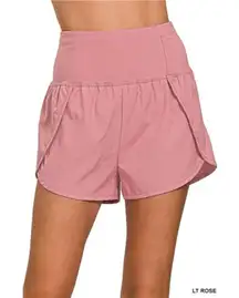 Zenana‎ High Waisted Zippered Back Pocket Running Shorts