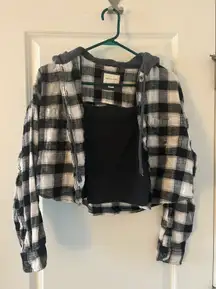 American Eagle AE Distressed Cropped Flannel and AE Matching Tank