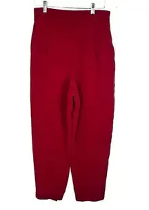 Dana Buchman 100% Silk Red Pleated Pants Pockets Size 14 New Condition Stretch