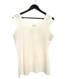 Exclusively Misook Cream Knit Tank Top Sleeveless Structured Knit Size Medium