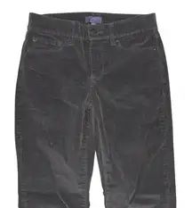 NYDJ Corduroy Pants Women's Size 0P Black Slim Fit Stretch Skinny Curduroy
