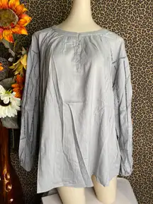 ✅3/$30✅NWT  Sage Long Sleeve Boho Peasant Elastic Cuff Top | Large |