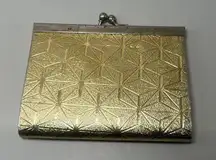 Vintage Gold Geometric Kiss Lock Coin Purse Retro Clutch Wallet Korea Handbag