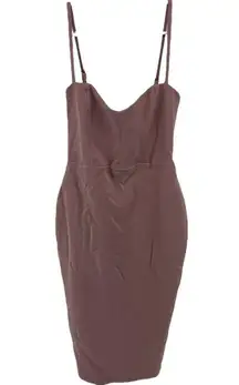 Nookie Allure Midi Dress Bodycon Sweetheart Corset Spaghetti Strap Pink Small