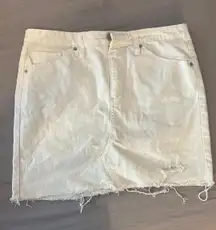 White Denim Skirt