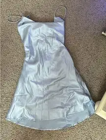 Mini baby blue satin dress
