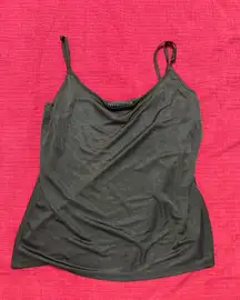 LG  Silky Black Adjustable Strap Spaghetti Strap Tank