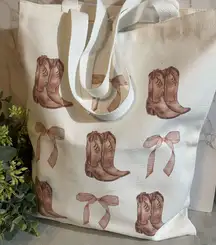 Cowboy Boot Print Tote Bag