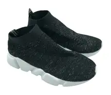 Womens Slip On Sneakers Knit Stretch Lightweight Black Size 35 US 5