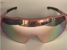 Pink Rimmed Shield Lens Sunglasses‎ New