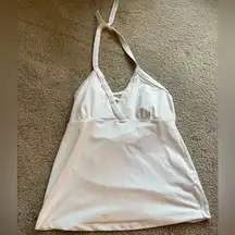 Women's NWT Title Nine workout White Solid Dream Halter Bra Top Shirt large