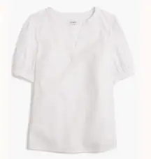 NWT J. Crew Factory Women’s Sz Small Poplin Short Sleeve Top in White / CA201