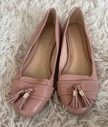 The Limited Pink Leather Tassel Loafer Flats Women Size 7.5 M
