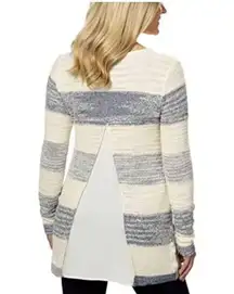 Calvin Klein Women's Chiffon Back Striped Knit Tunic Sweater Size XXL