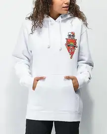 Hello Kitty Hypland x  Car Break White Hoodie Kangaroo Pocket Size Small