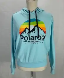 Mountain Graphic Light Aqua Blue Be Original Hoodie Size Large Jr