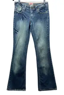 Vintage Y2K No Boundaries Flare‎ Jeans Low Rise Wide Leg Denim Blue Juniors 5