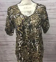 A229-Adam Levine button up m animal print blouse