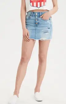 Womens American Eagle Outfitters Distressed Button Fly Hi Rise Mini Denim Jean S