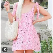 Buddy Love Kerr Mini Dress Women's Small Pink Flamingo Tie Shoulder Sleeveless