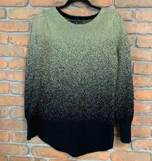 Adrienne Vittadini‎ Metallic Ombre Knit Pullover Sweater Gold Black - Size M