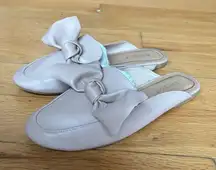 Bamboo Pink Bow Mule Loafer Knotted Slip Ons