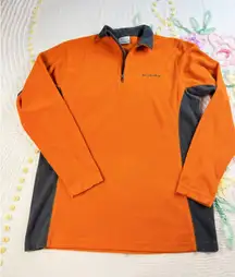 Columbia Quarter Zip Fleece Pullover Jacket Women's Small‎ Orange Gray