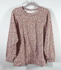 Lou & grey signature soft leopard printed crewneck sweatshirt pullover‎ sweater
