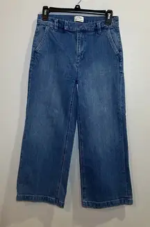 J. Crew Cropped‎ Trouser Wide Leg Women’s Denim Pants Size 26 Stretchy
