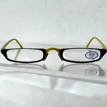 ICU Chartreuse and Black Slim Readers, 2.50 Strength, never worn.