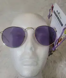 Foster Grant NEW WOMENS GOLD FRAME SUNGLASSES with Purple Lenses and Pineapple P