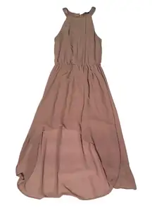 Doe & Rae  Classy Halter‎ Pleated Cut Out High Low Sleeveless Dress Size Med