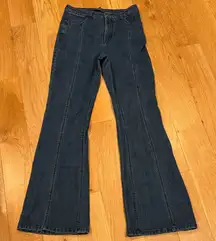 Modcloth Dark Blue Flare Jeans with front seam size 10