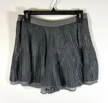 Free People Gray Blue Pleated Shorts Women's Size Large Sparkly‎ Boho Designer