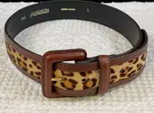 Vintage Avignon Women's Cream Leopard Print Leather Belt Size S SKU 5160