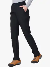 Women's Snow Ski Fleece Pants for Spring and Fall Outdoor Waterproof Hiking Softshell Pants with Elastic Waist