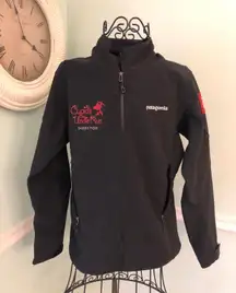 Patagonia Adze Polartec Windbloc Soft Shell Zip Front Jacket Sz S Black Logo