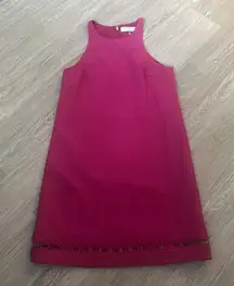 Trina Turk Womens 2 Pink Tank Shift Dress Sleeveless Career Business Metal