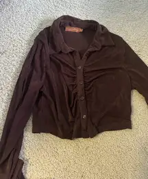 Brown long sleeve top