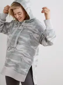 Aerie XS Camo Hoodie – Gray Green Lounge Sweatshirt