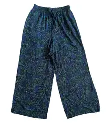 Jones New York Size 14 Abstract Wide Leg Lagenlook Lounge Casual Pants