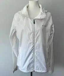 Columbia White Lightweight Full Zip Switchback Waterproof Rain Jacket Juniors XL