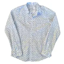 Frank & Eileen Barry Button Down Top Signature Crinkle Hearts Women’s Size Large